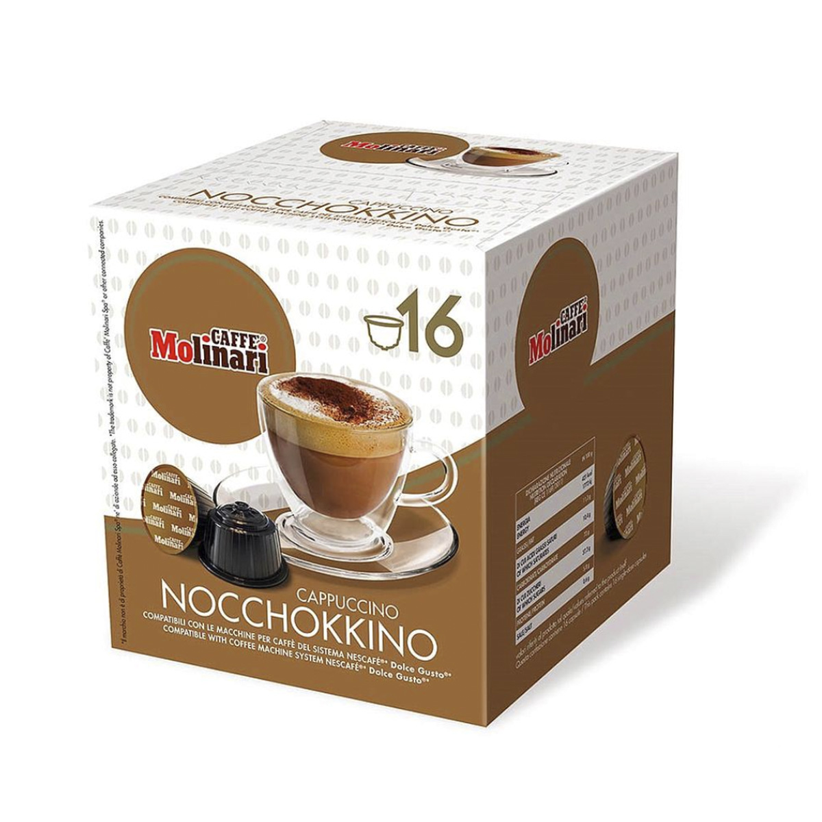 MOLINARI CAPPUCCINO NOCCIOILINO LEŠNIK DOLCE GUSTO CAPSULE (PAKET 16/1) 