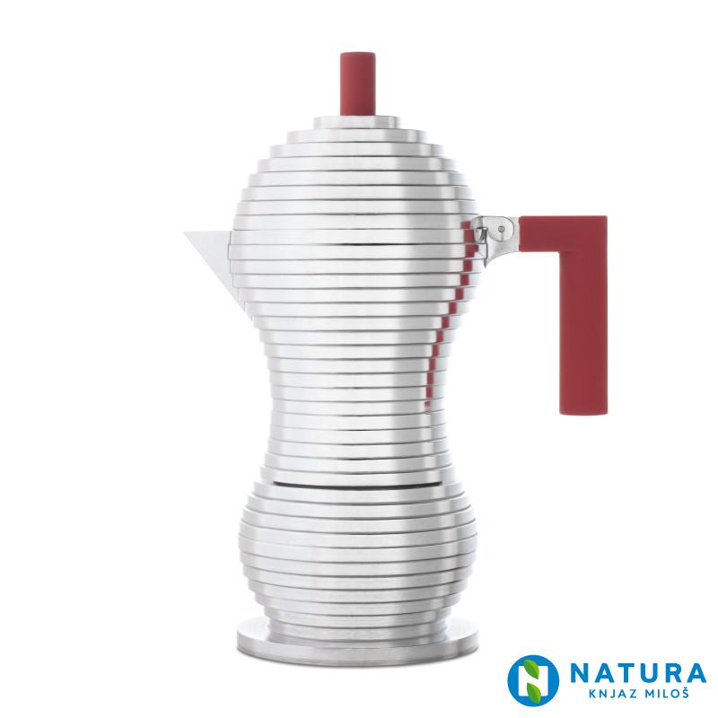 ILLY ALESSI moka pot PULCINA RED 3 CUPS 